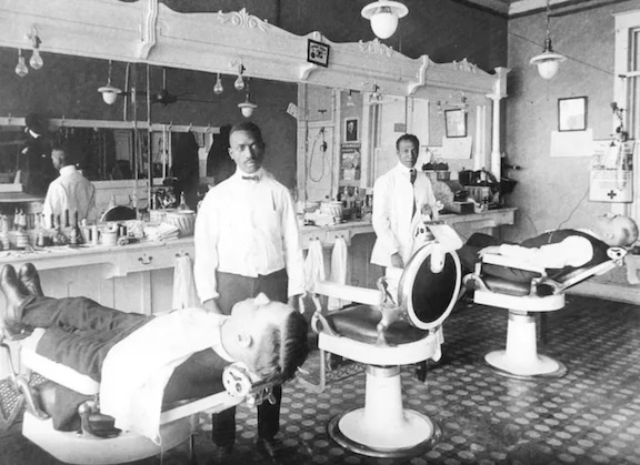 U.S. Barbershops could refuse service to blacks until 1964. Library of Congress.