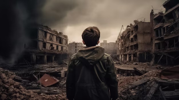 AI illustration of the 2023 Israel–Hamas war conflict